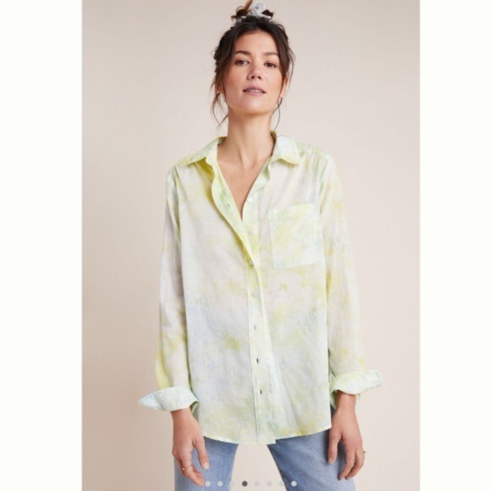 Pilcro and the Letterpress Cate Classic Tie-Dye Button Down Shirt lightweight